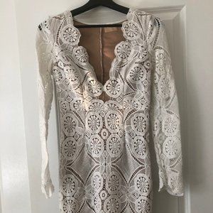 ASOS Love White Crochet Bodycon Dress